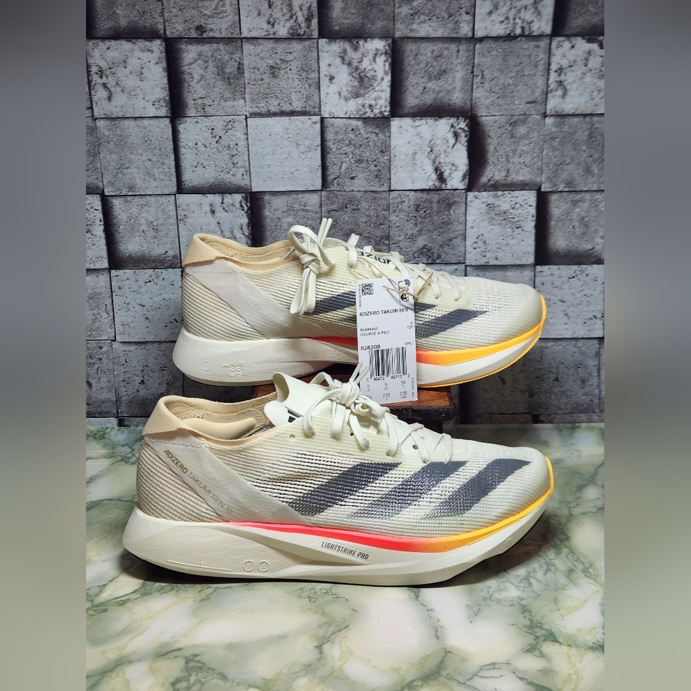 Adidas Adizero Takumi Sen 10 Ivory Pack Running Shoes Women's Size 6.5 ..